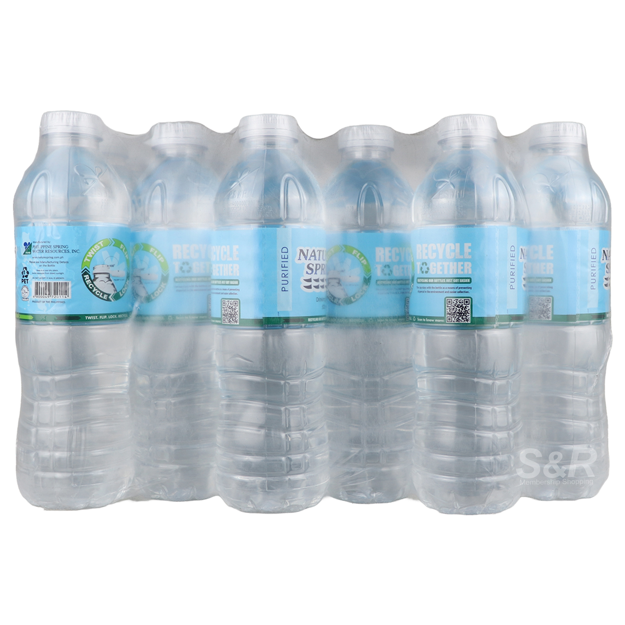 Nature's Spring Purified Bottled Water 24x500mL